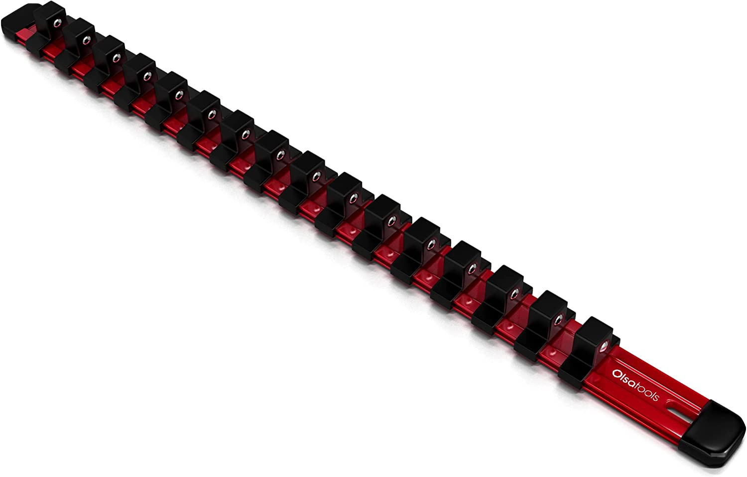 Socket Organizer - 1/2-Inch Drive Socket Holder Rail - Red Aluminum Rail Stores