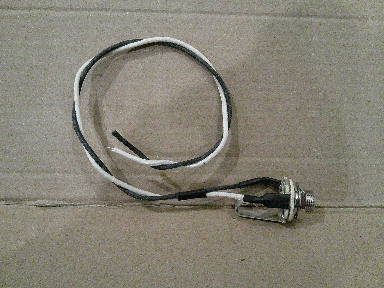 PRE SOLDERED Guitar Output Jack With 10" Of GAVITT  Vintage Cloth 22ga Wire