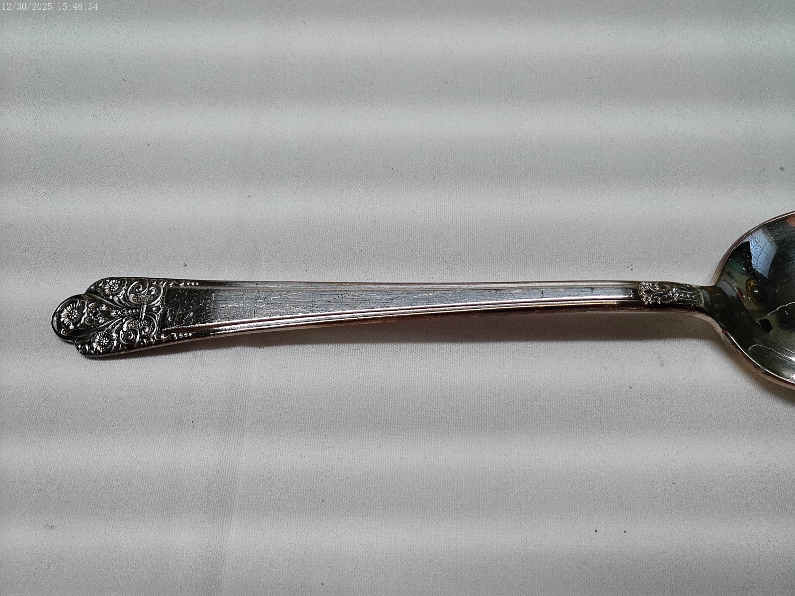 4 Rogers Deluxe Silverplate Precious Pattern Place/Table Spoons 7-3/8" Long