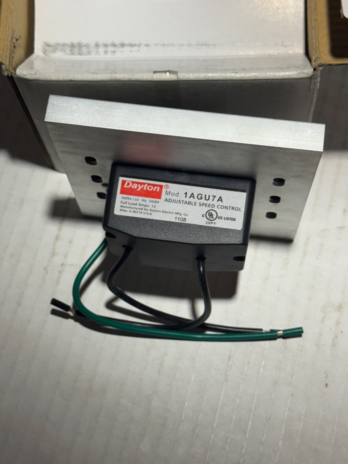 Dayton Speed Control, —, 12, 120 Voltage, 4-7/16 Width (In.), 4-1/2 Height (In.)