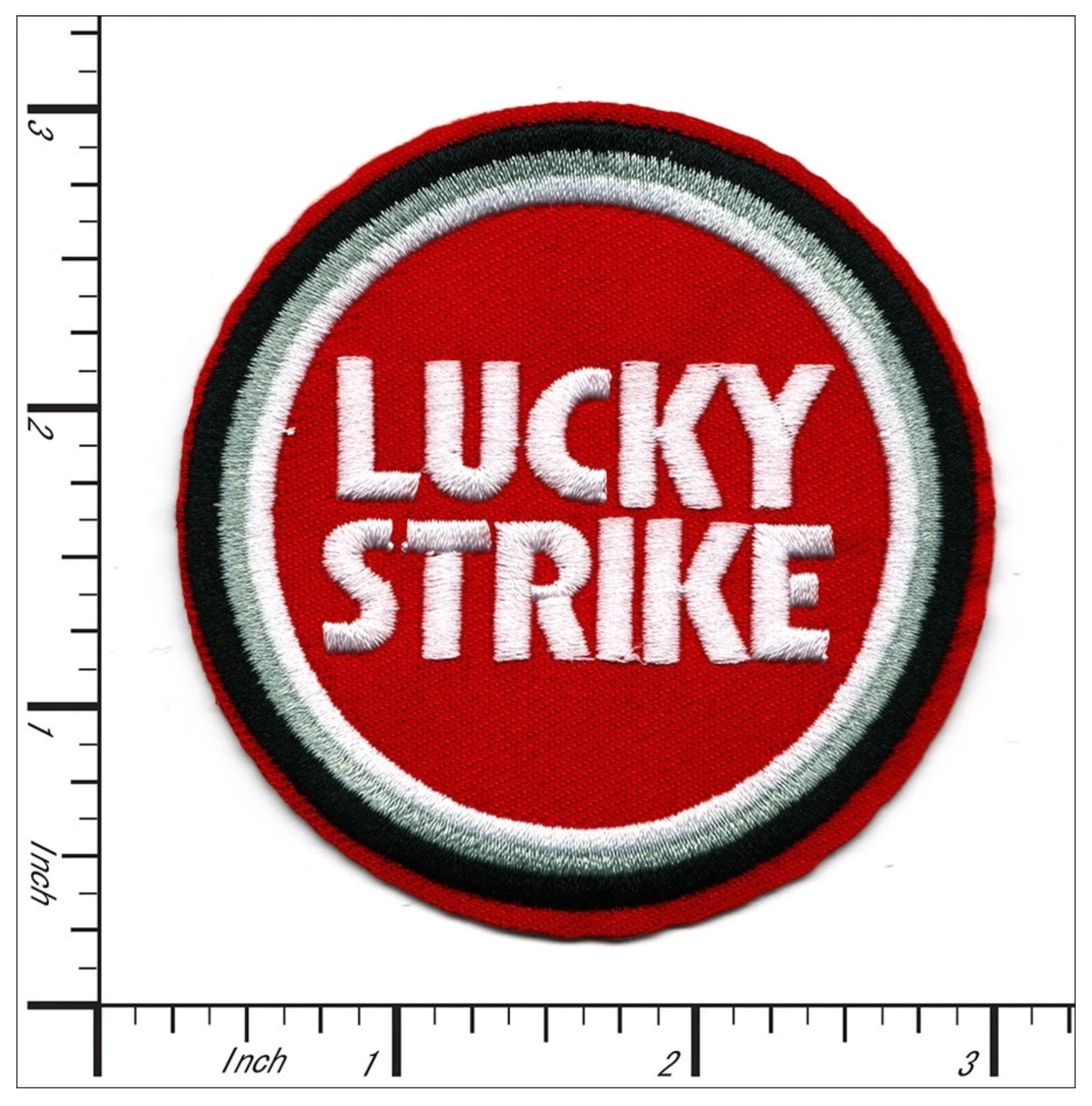 Lucky Strike Embroidered Iron On Patch – Vintage Cigarette Logo Retro Patch