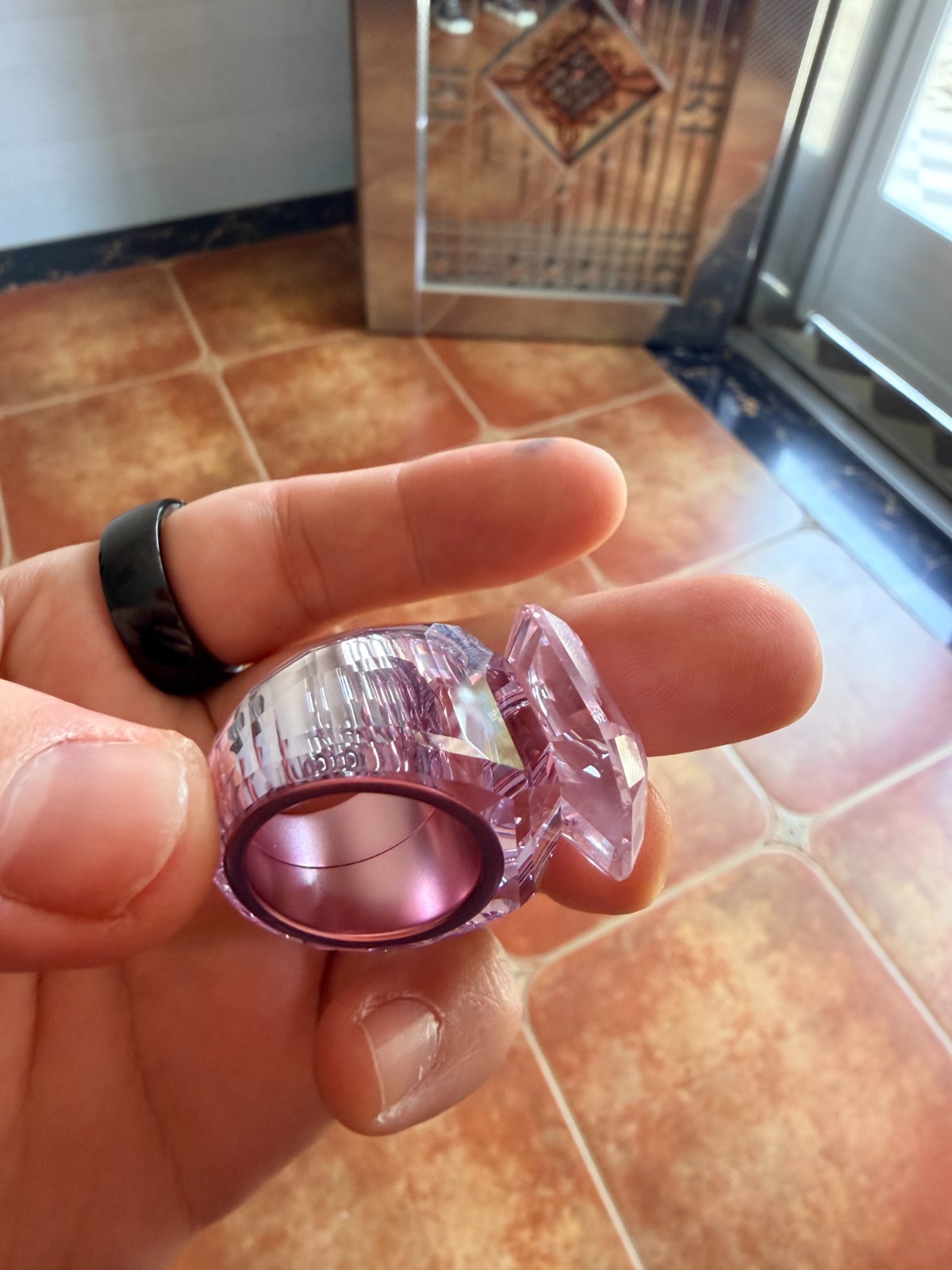 Swarovski Lucent Cocktail Ring, Pink, Size 58