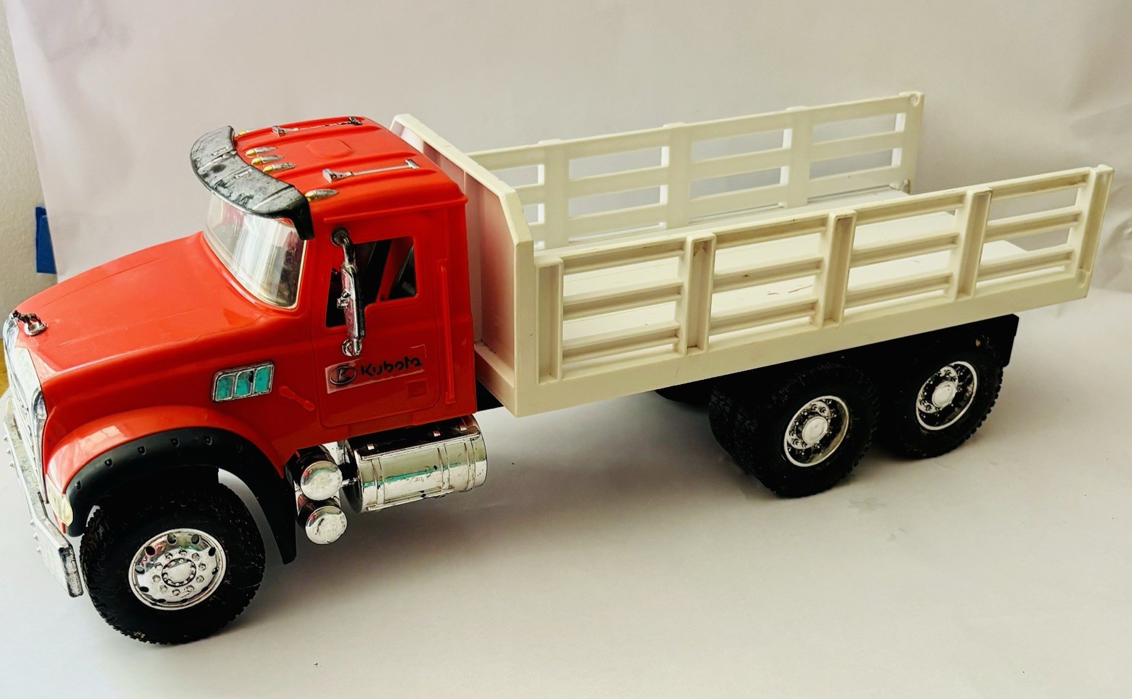 Large Toy Kubota Mack Granite Truck Orange & White No Tailgate ~ Used