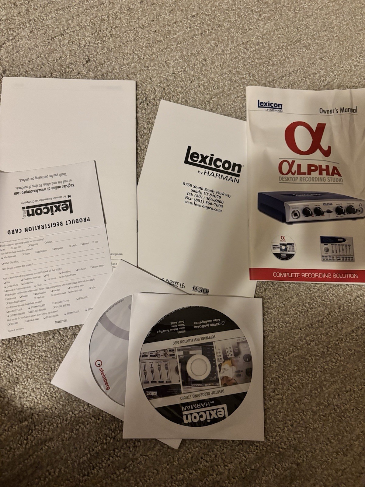 Lexicon Alpha multi-channel desktop recording studio interface.