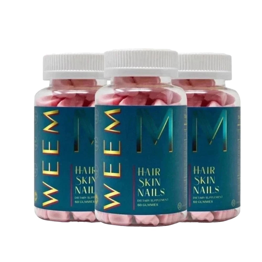 3 Packs WEEM Hair Skin and Nails Gummies, Vegan biotin Vitamins, Healthy Hair