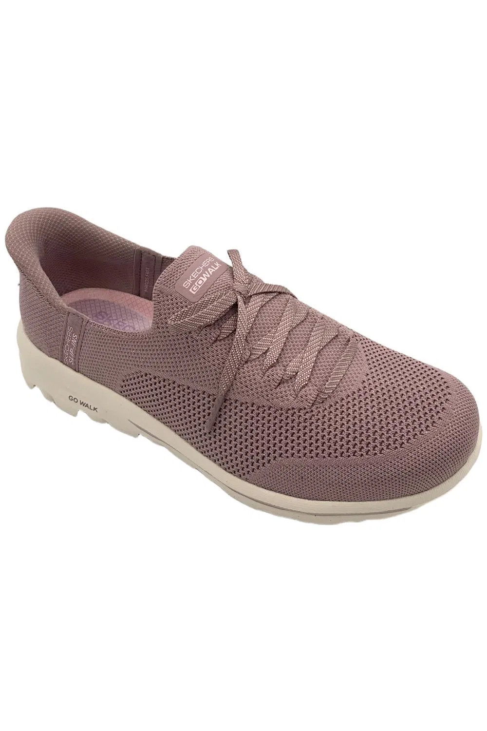 Skechers Women's Slip-ins GO WALK Travel Vegan Washable Shoes Mauve