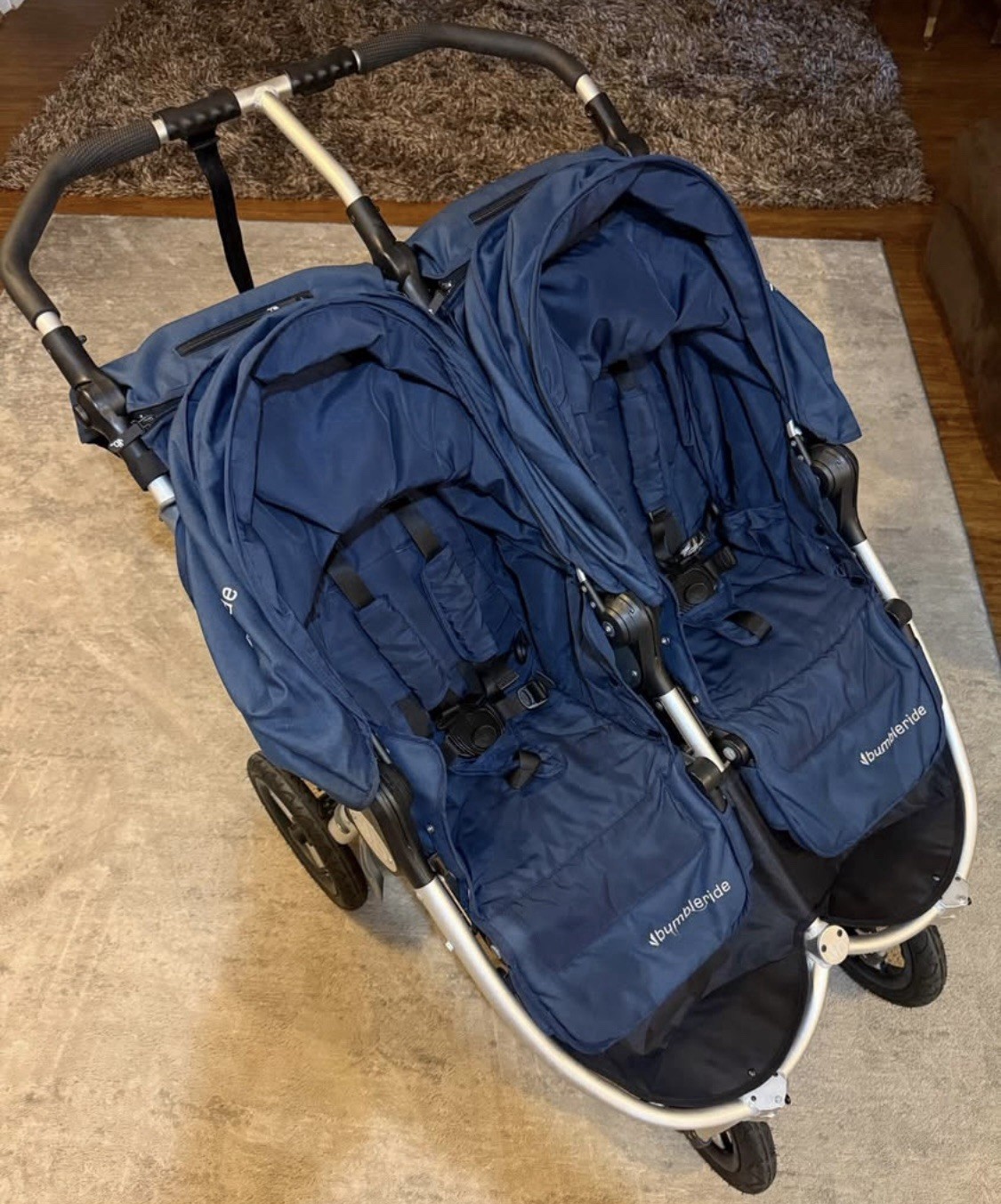 Bumbleride Inde Twin Side By Side Double Stroller Navy Blue
