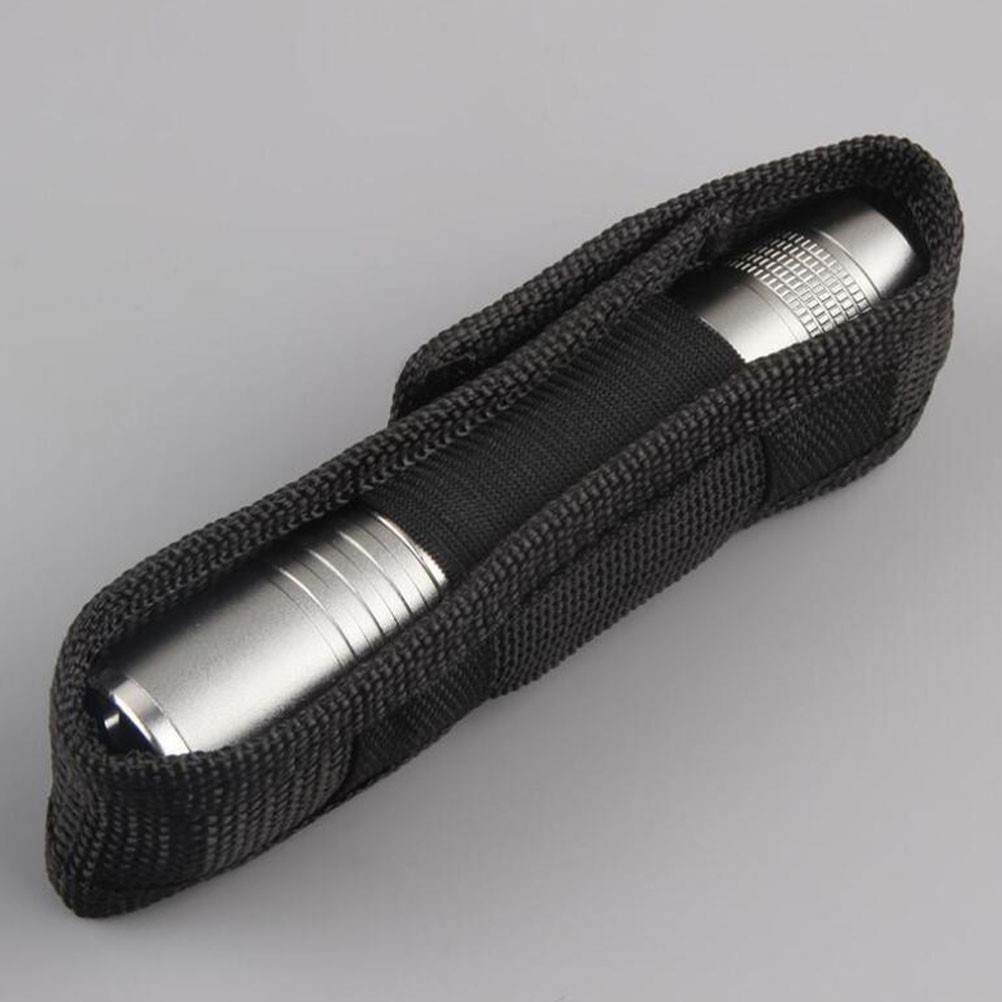 5Pcs Black Cloth Flashlight Holster with Durable Outdoor Design