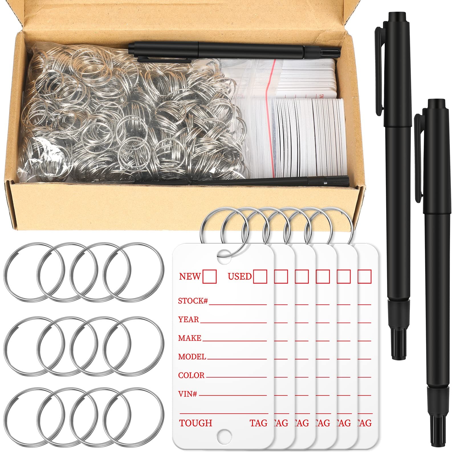 Yexiya 500 Pcs Poly Key Tags Plastic Dealership Car Key Tags With Labe
