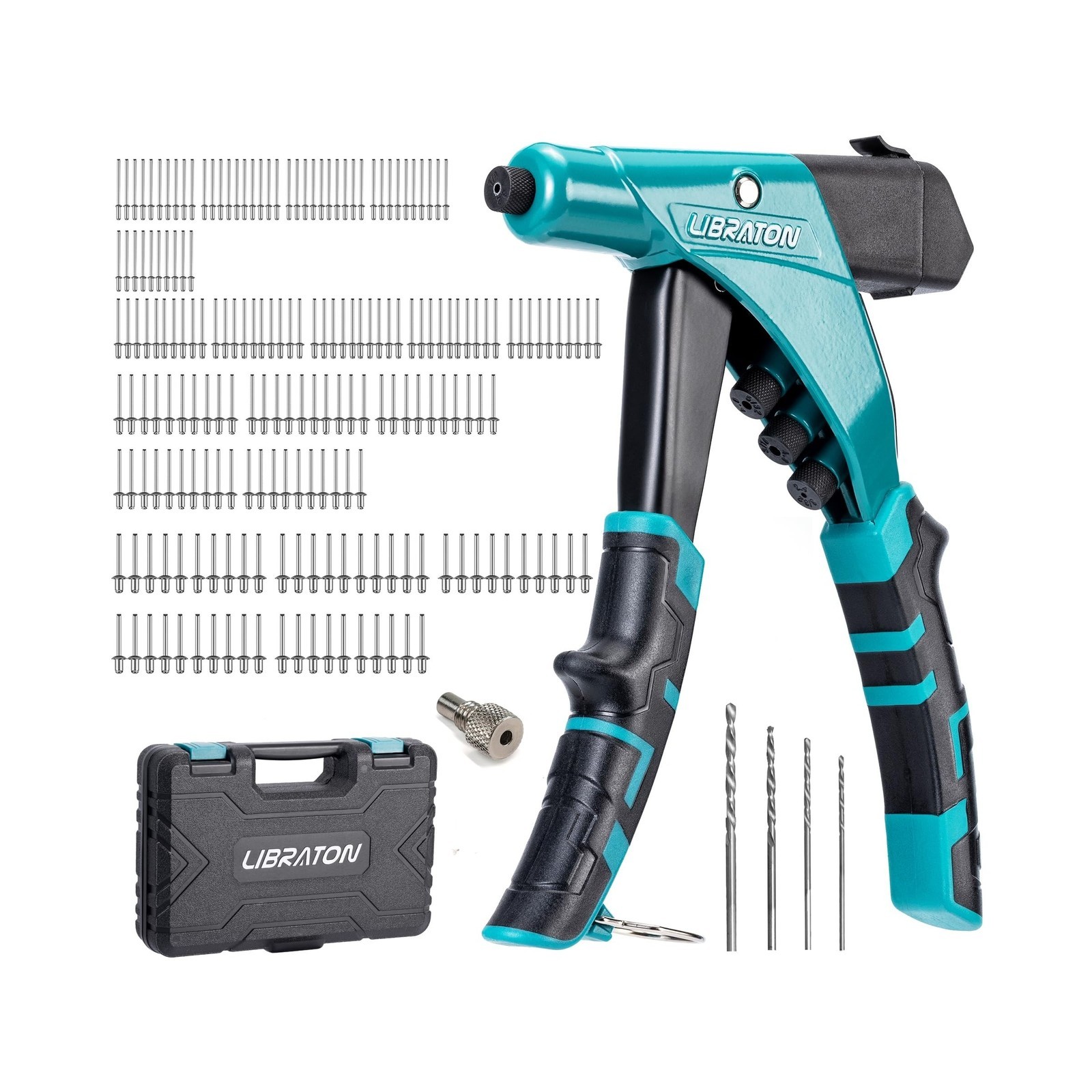 LIBRATON Professional Heavy Duty Rivet Gun, One-Handed Pop Rivet Gun Set, Rob...