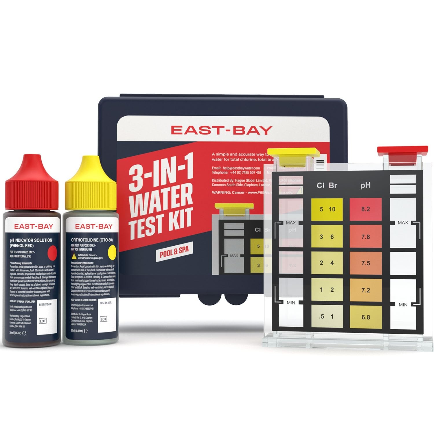 East Bay 3in1 Pool Test Kit | atHome Pool & Spa Water Testing for Total Chlor...
