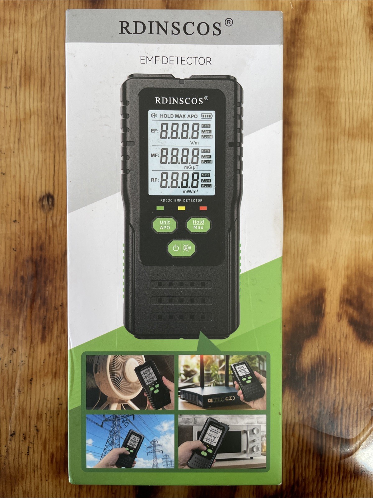 EMF Meter Detector By RDINSCOS Open Box Electromagnetic 3-1 Detector RD630W-US