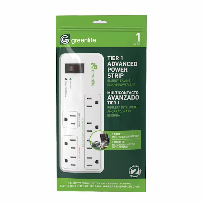Greenlite 3-ft 7 -Outlet Indoor White Power Strip