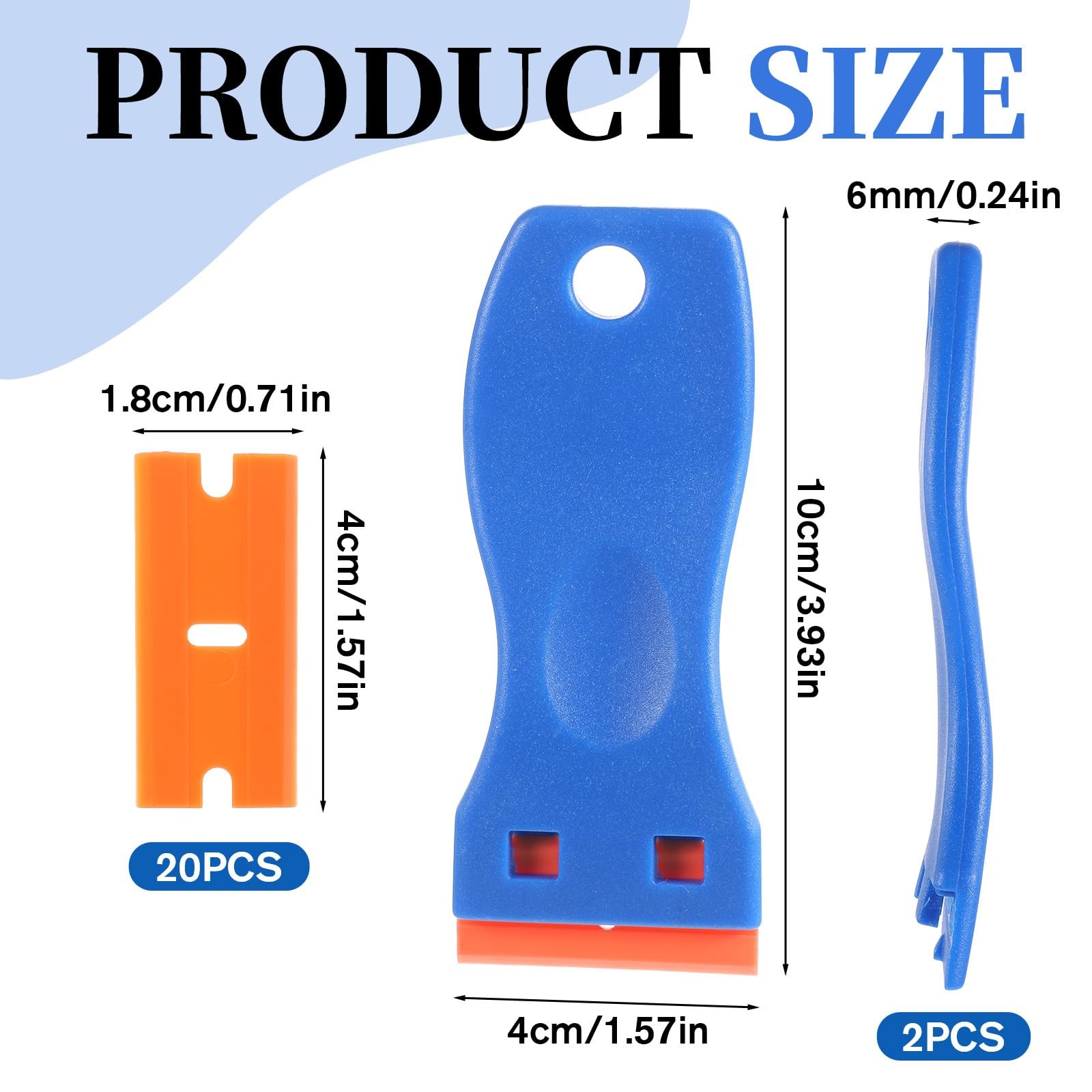LIQWEI 2Pcs Plastic Razor Blade, Scraper, No Scratches Scrapers Tool...