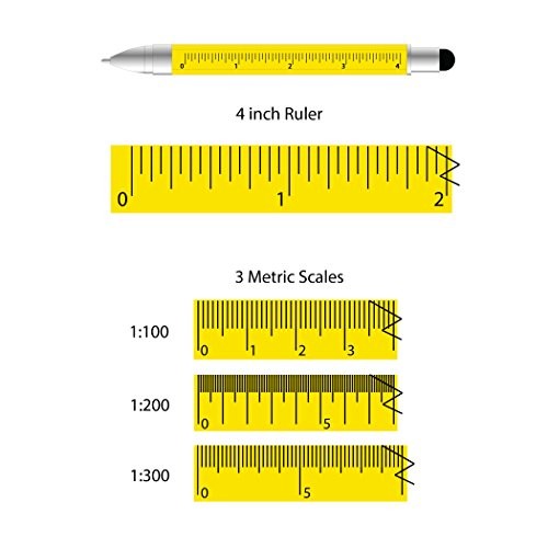 USA Tool Ballpoint Pen – Yellow Finish – 9-Function Multi-Tool Pen with