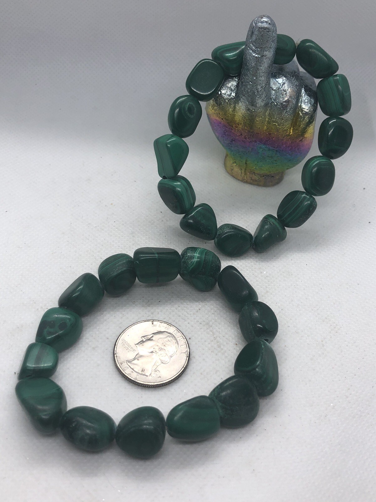 Stretch beaded bracelet Malachite