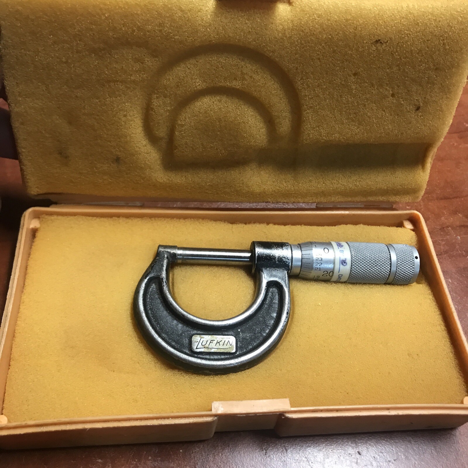 Vintage The Lufkin Rule Co. Micrometer Saginaw Michigan Vtg No. 1911 With Case