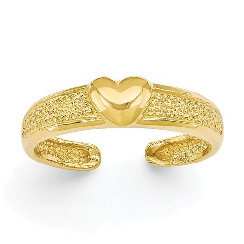 Toe Ring-14Kt Yellow Gold -HEART-NEW!