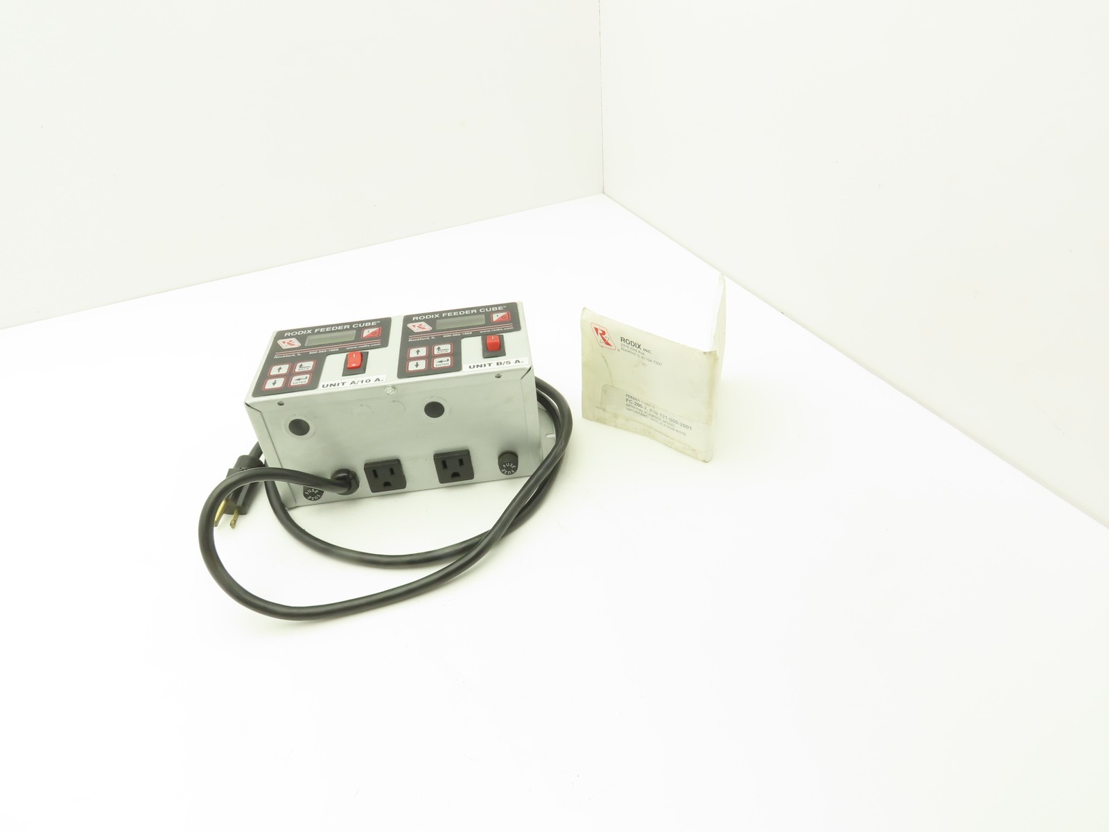 Rodix 121-000-2001 FC-200-2 Dual Vibratory Feeder Control 120VAC 50/60Hz-READ