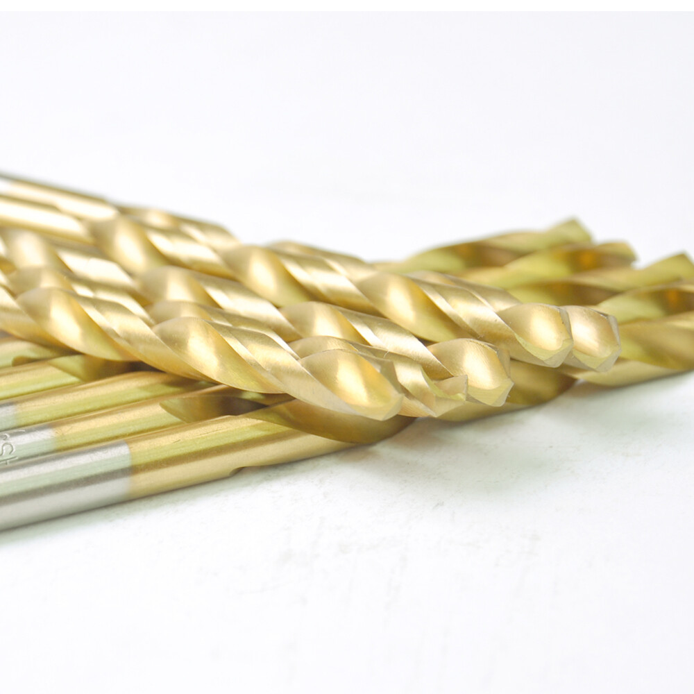 Drillforce 10PCS 1/16" Titanium Drill Bits Set HSS Metal Woodworking Drill Bit