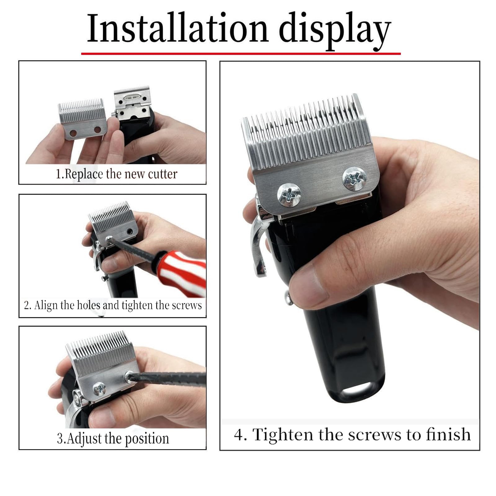 Professional Wahl Blade - 2-Hole Precision Adjustable Hair Clipper Silvery