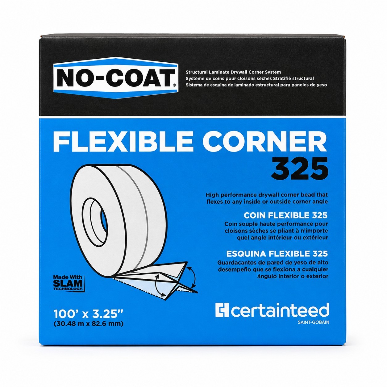 No-Coat Ultraflex 325 Flexible Drywall Corner Trim - 100' Roll CertainTeed