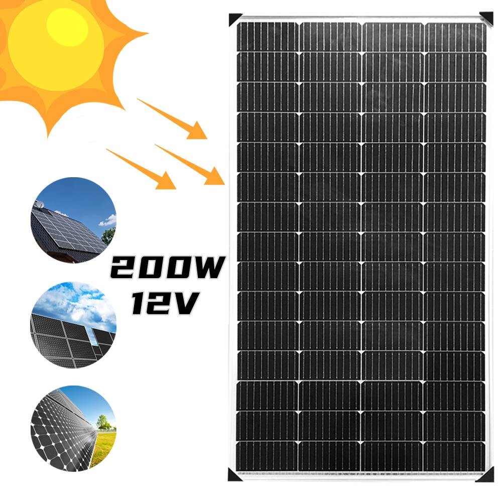 200W Watt Mono Solar Panel 12V Battery Power Off-Grid RV Home Boat Camping US