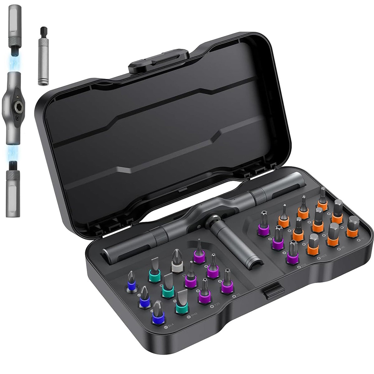 25pcs 24 in 1 Multifunction Screwdriver Head Set Household Repair Ratchet Wrench