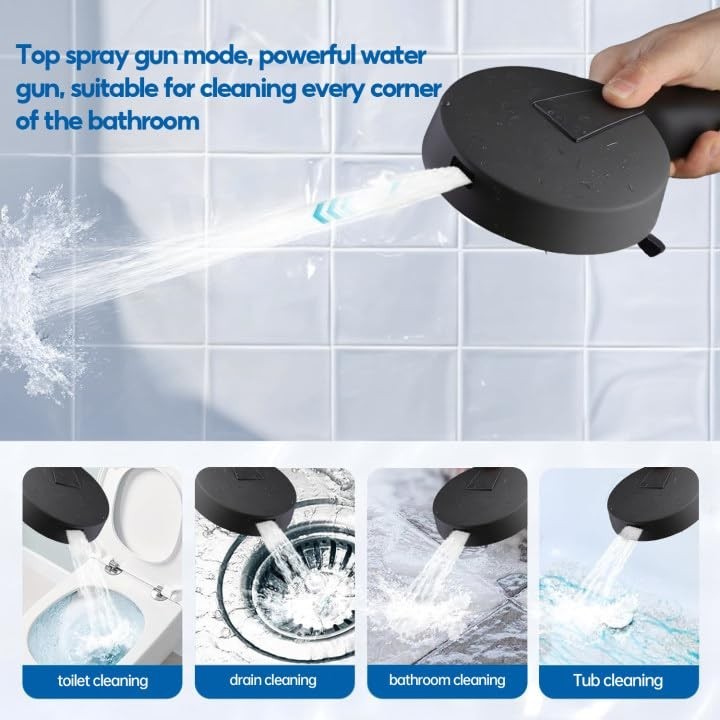 Botare Black Shower Head Handheld Spray Combo 59" Hose 9 Spray Modes