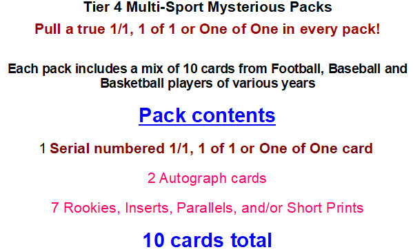 HOT Mystery LOT Packs TRUE 1/1 GUARANTEED! Auto 1 of 1 One of One Repack GU MEM