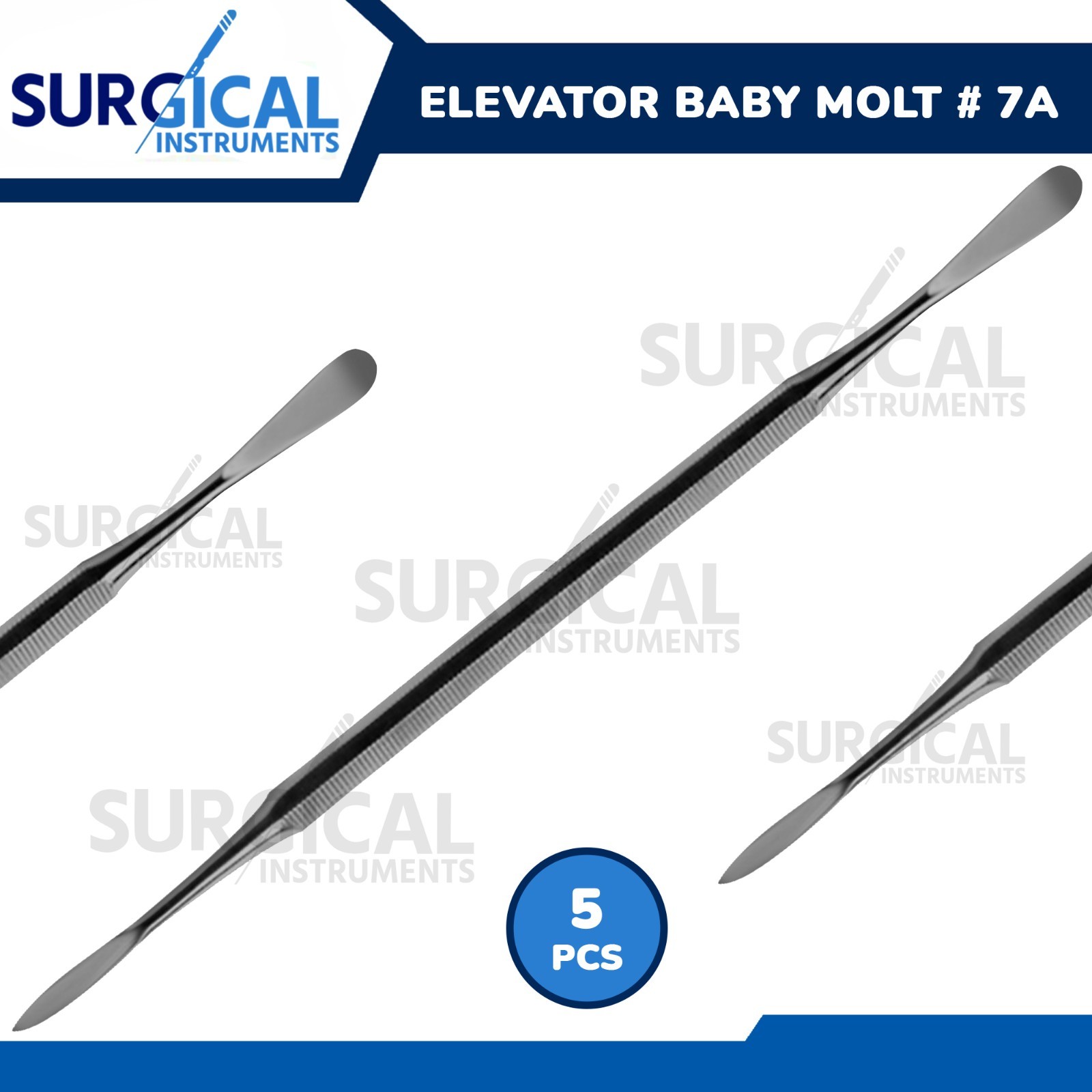 5 Pcs Periosteal Elevator Baby Molt # 7A Dental Instruments German Grade