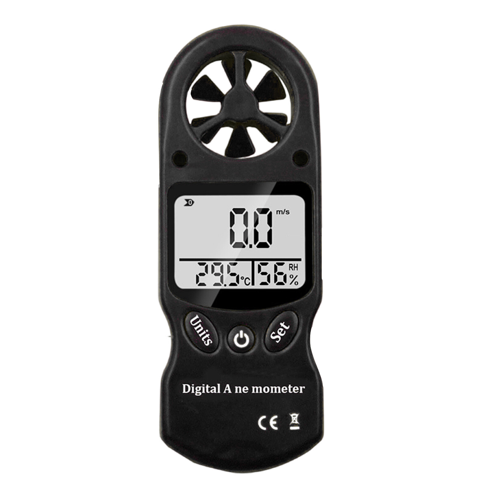 Handheld Digital LCD Anemometer with Relative Humidity Wind Speed Meter Tool 1X