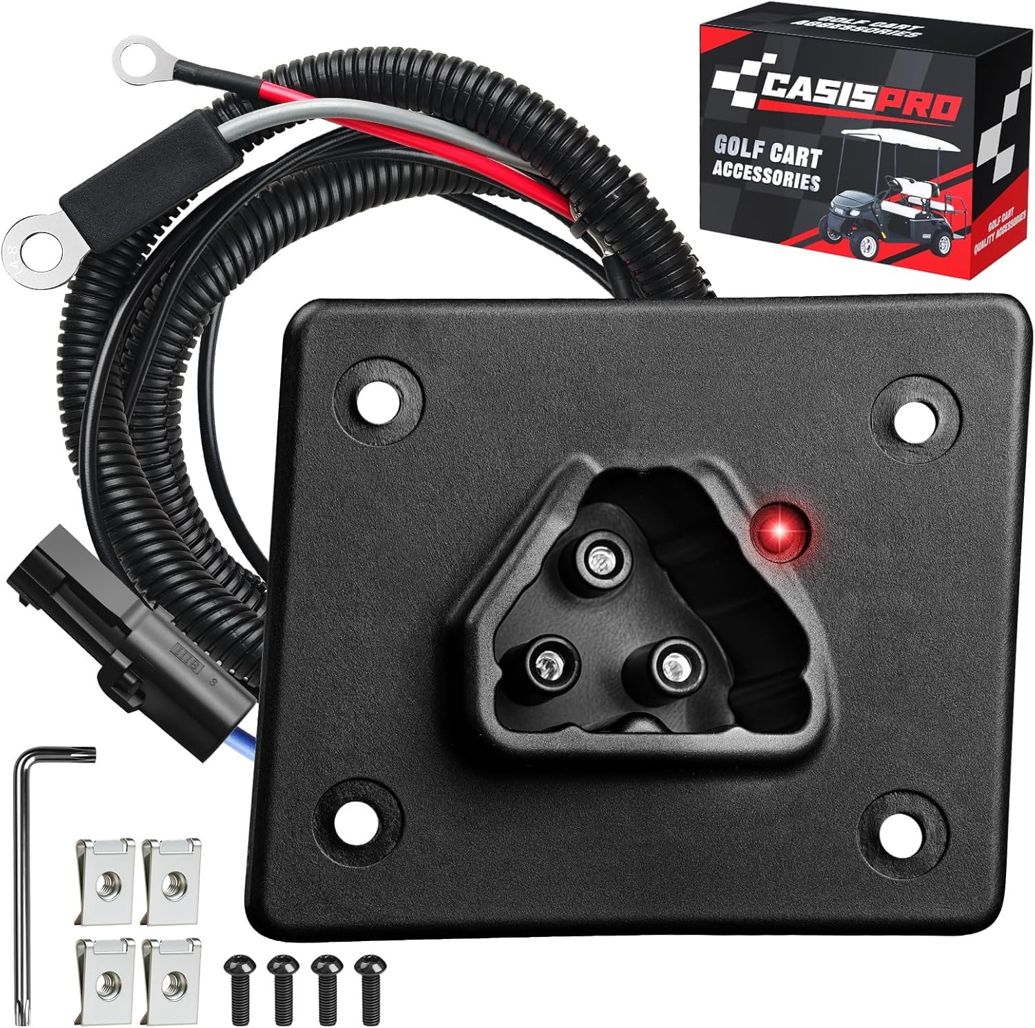 48V Golf Cart Charger Receptacle for EZGO RXV 2008-UP & 2Five 2010-UP Delta-Q, E