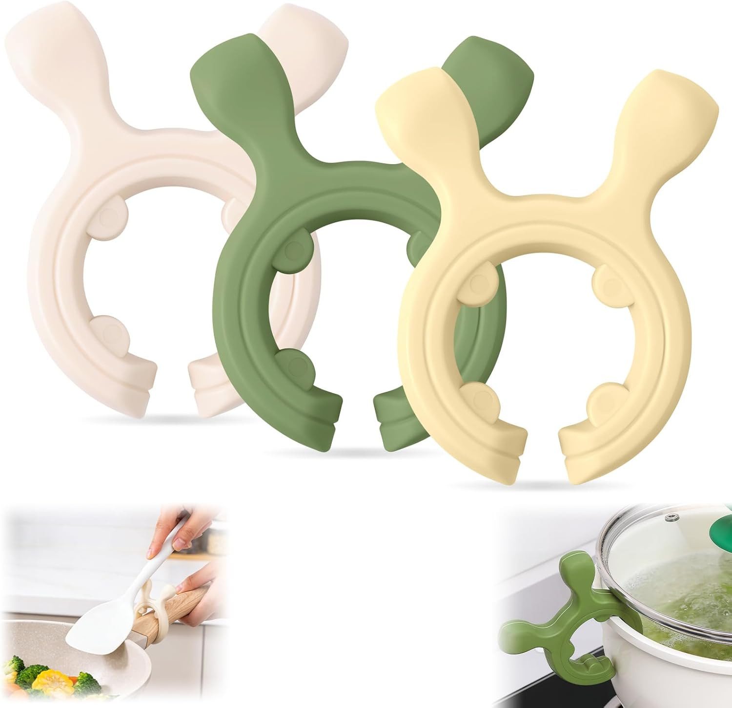 Multifunction Silicone Pot Handle Spatula Rack, 2026 Non-Slip Spoon Holder