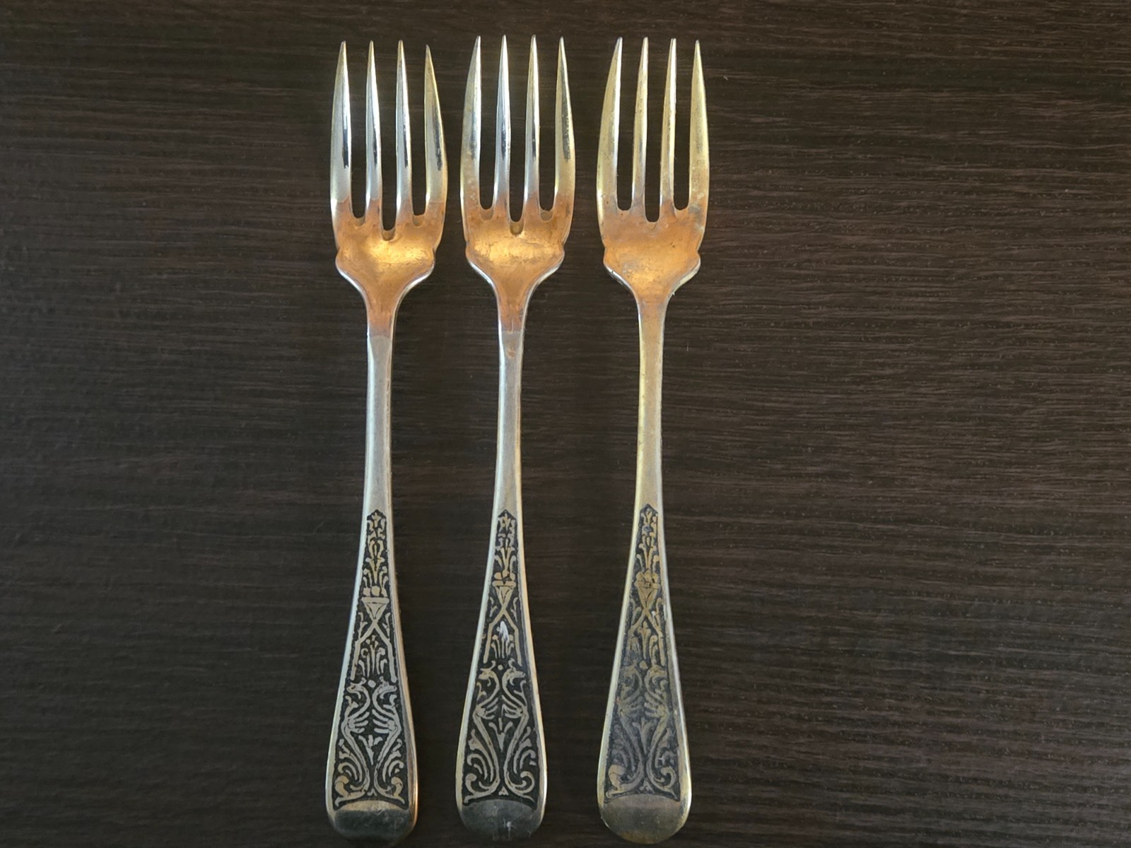 Lot 3 Vintage Ornate Silverplate Forks Floral Scroll Handle Partial Maker Marks