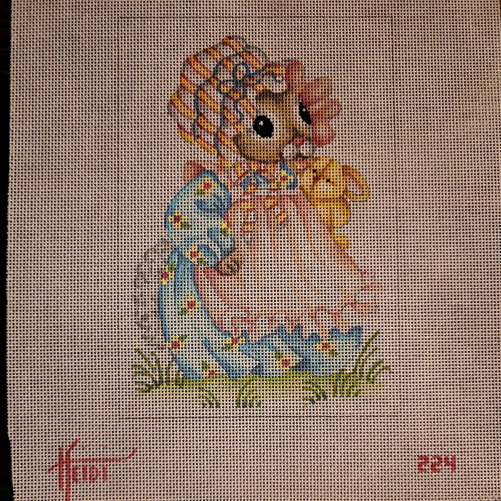Sweet Little Bunny Needlepoint Canvas By Heidi Stanley