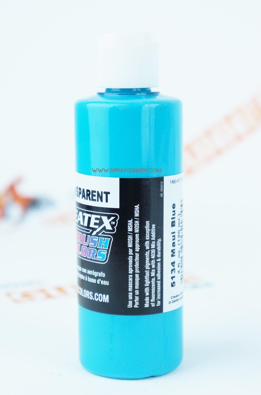 Createx Airbrush Colors 5134 Transparent Maui Blue 4oz. water-based paint