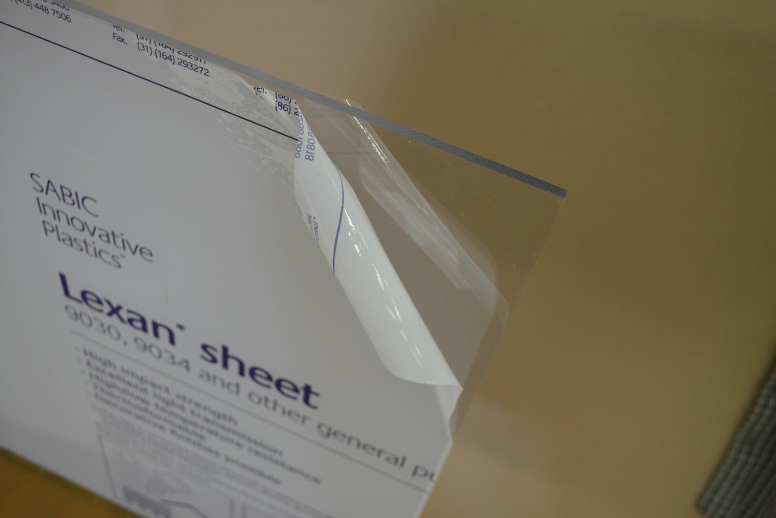 Lexan polycarbonate Sheet 1/4" Clear 12" x 8"