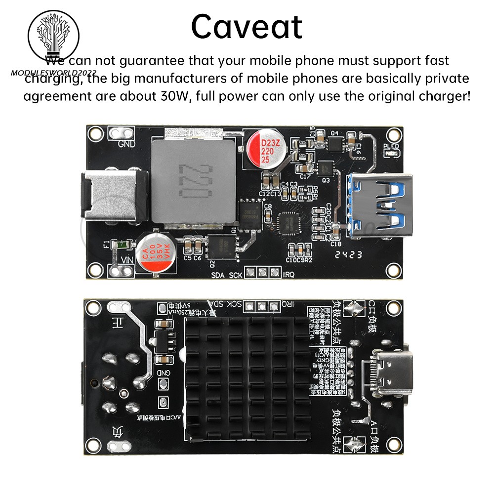 DC 6-30V 140W Multi Protocol Desktop Intelligent Fast Charging Module DIY Case