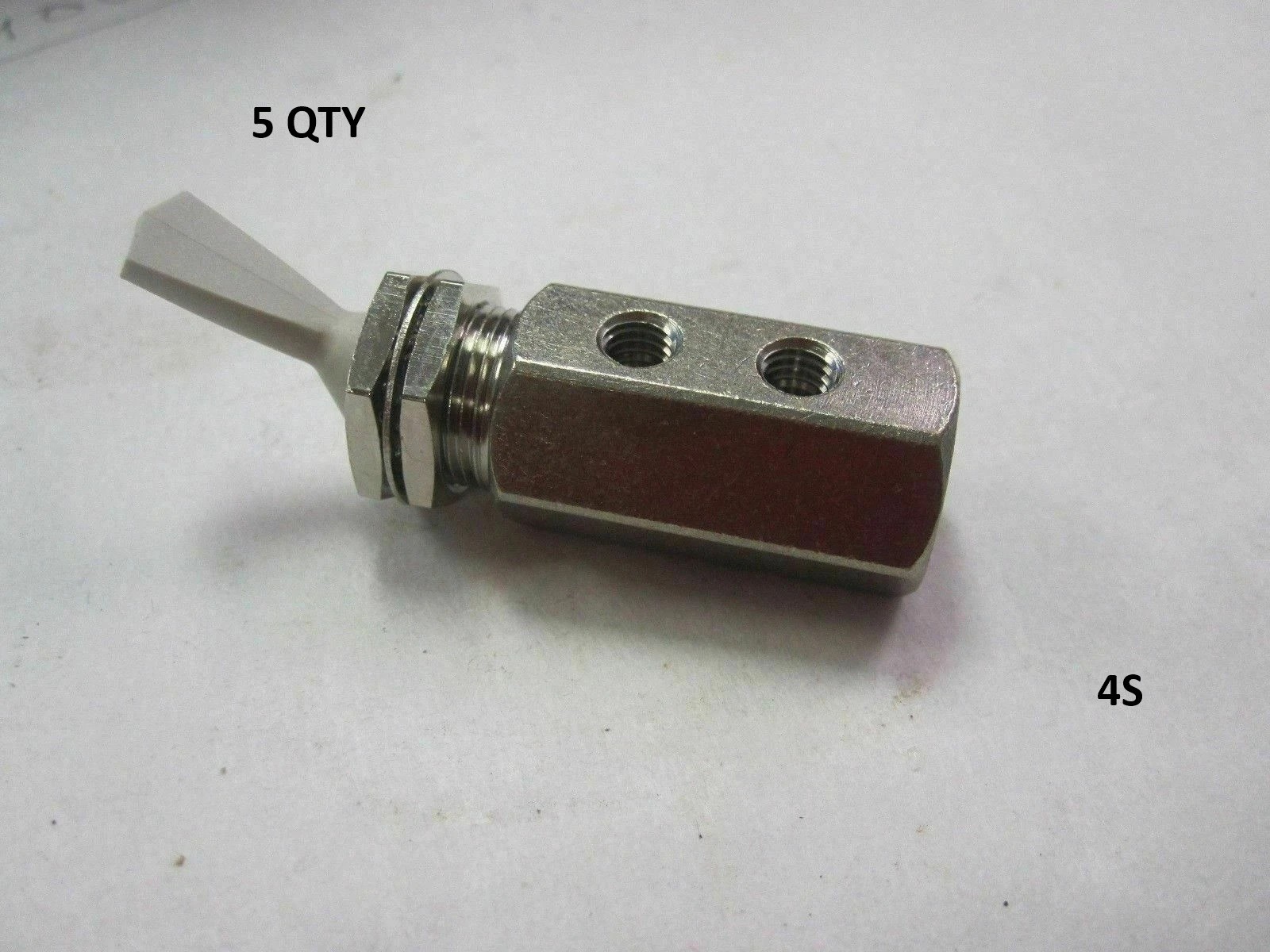 5X Nylon Air Pneumatic Stainless 3-Way Detented & Momentary Toggle Switch #10-32