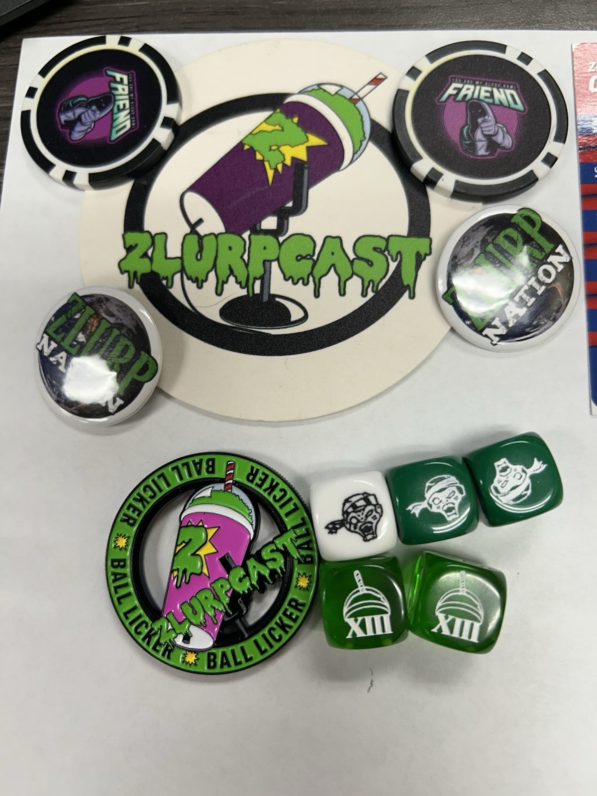 Zlurpcast Zlurpeebowl Dice Token Ball Locker Coin Models