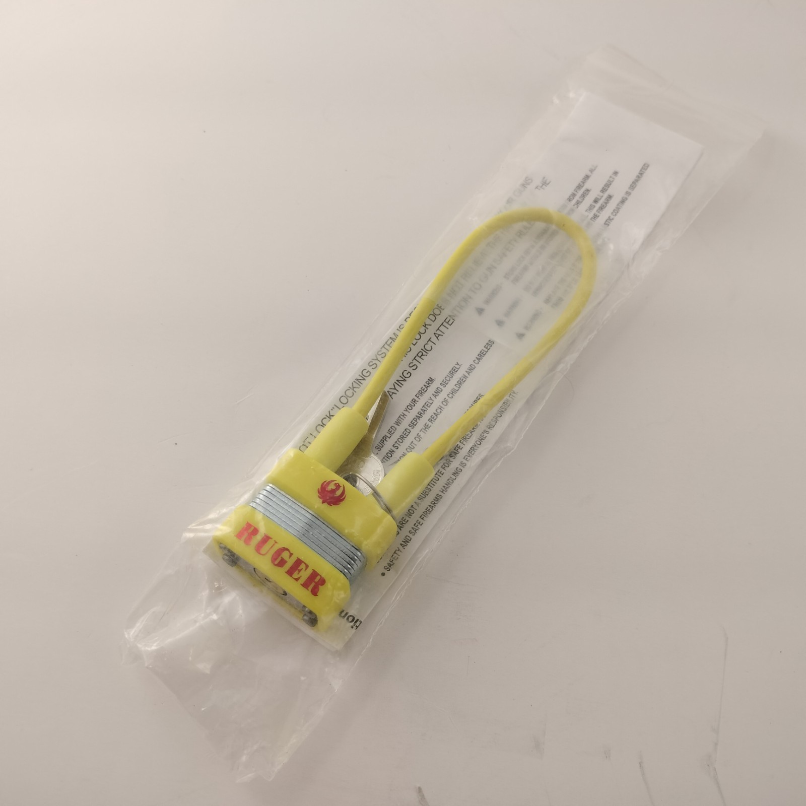 New Ruger Genuine OEM Shot Lock Yellow Cable Gun Lock w/2 Keys Safety Firearm