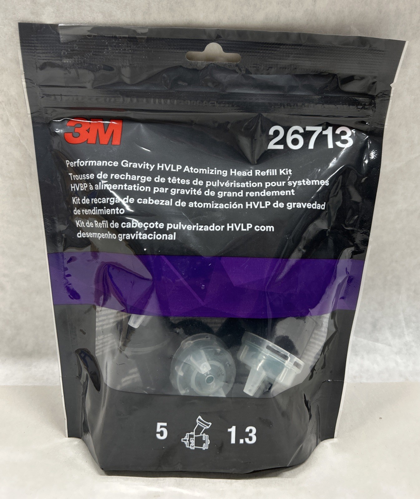 3M™ Performance Gravity HVLP Atomizing Head Refill Kit 26713  5 pack 1.3 New