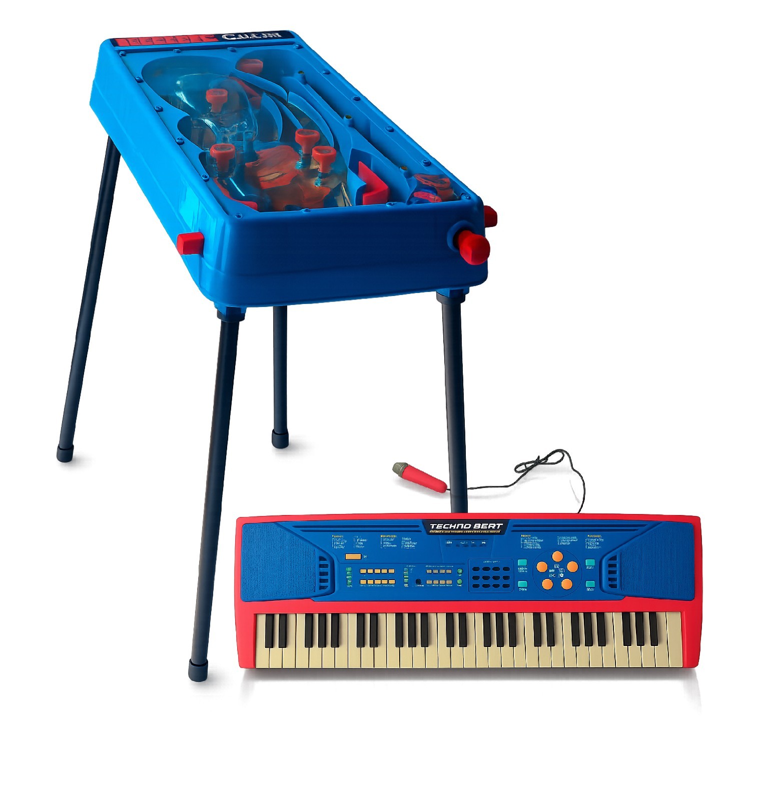 Kids Toy Bundle – Tabletop Pinball Game with Lights (1.5V, Missing Top Piece) +