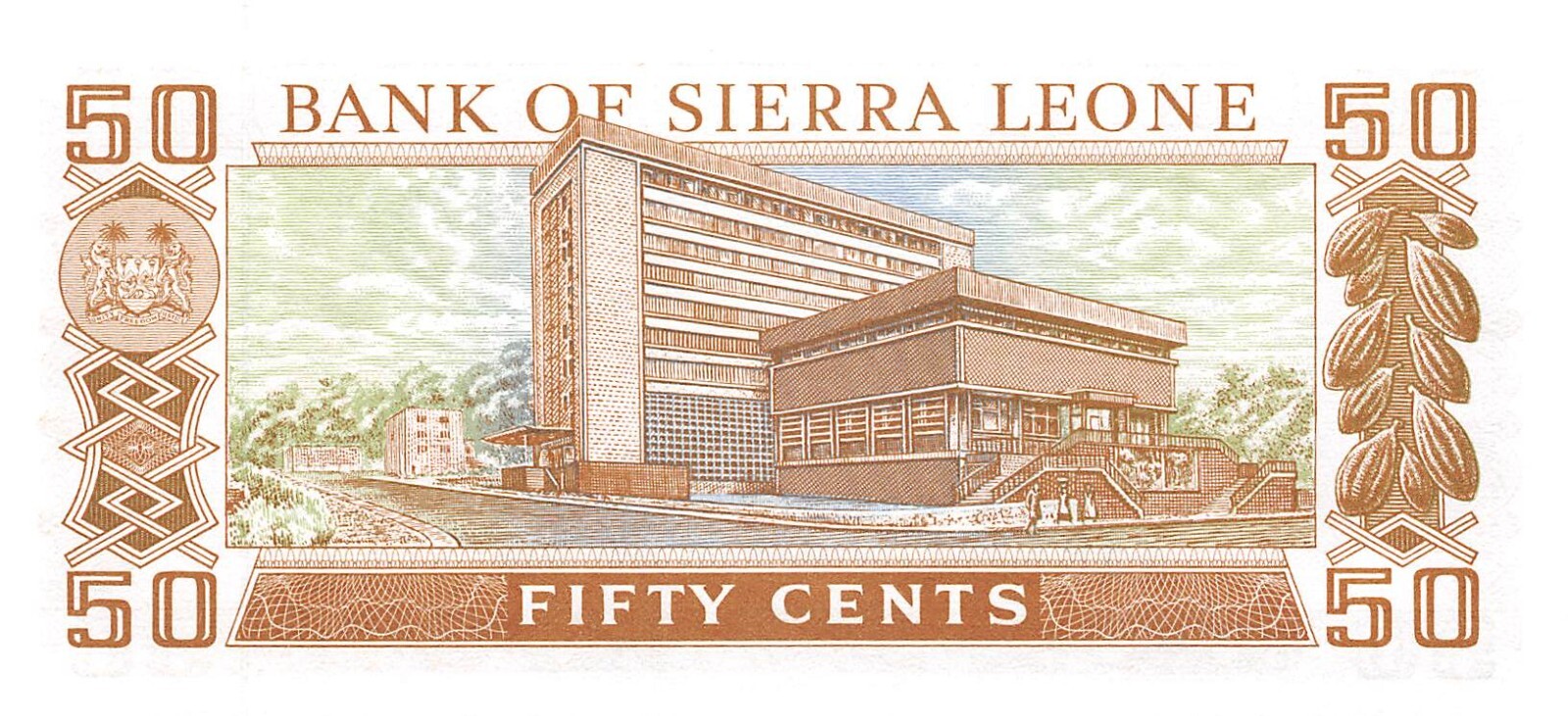 Sierra Leone  50  Cents  4.8.1984  Series  D/16  Circulated Banknote G10