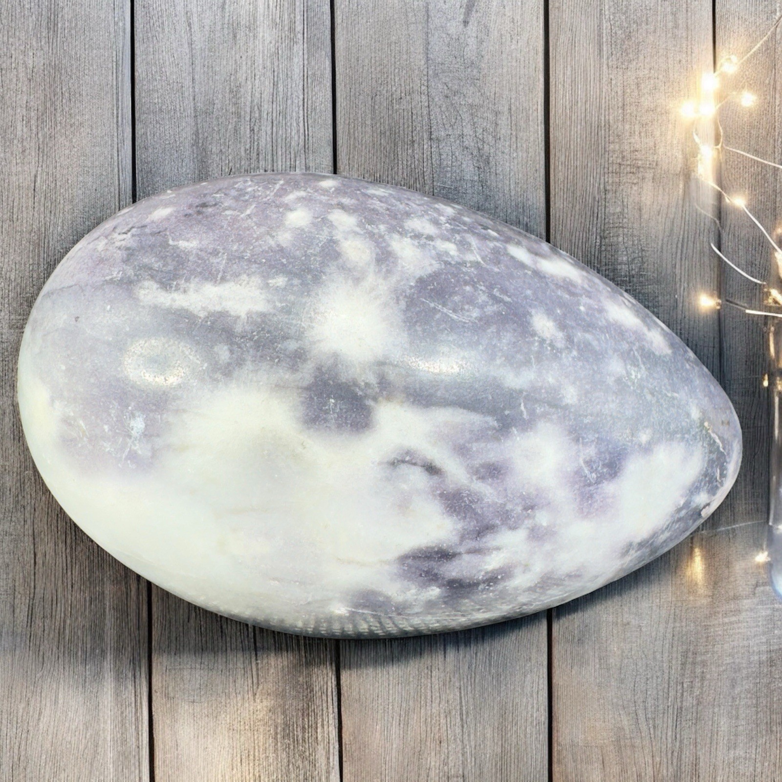Vintage Italian Marble Carved Large Egg Figurine Paperweight Stone Heavy Purple