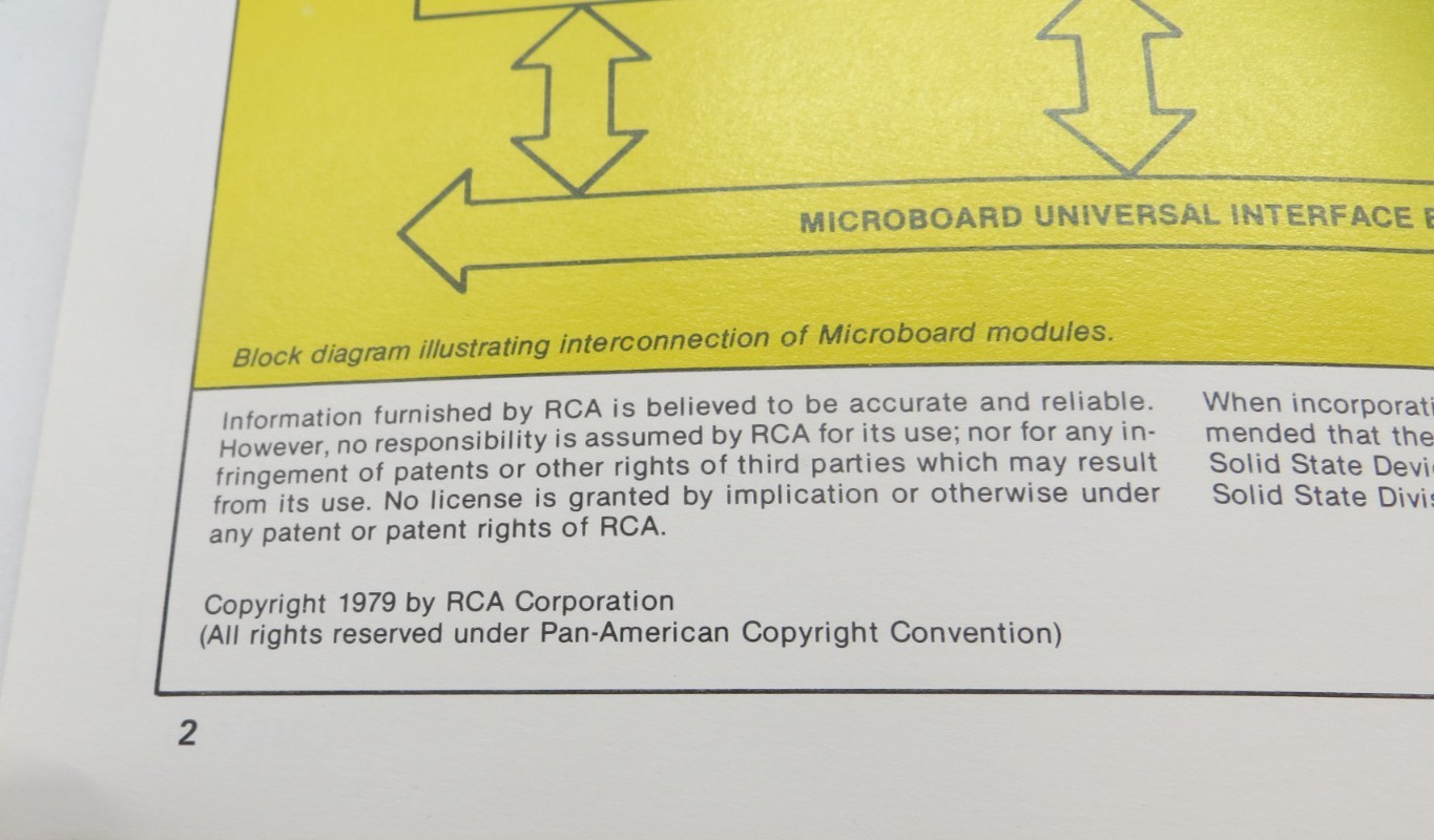 RCA COSMAC Microboard Computer Systems Vintage Tech Data Sheet CMB-250