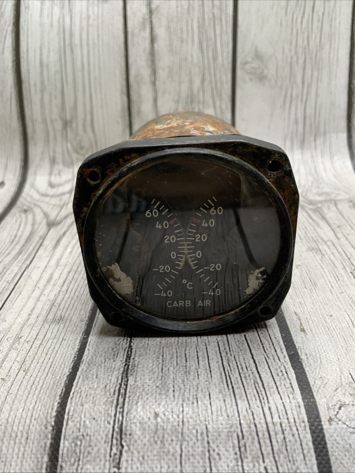 Vintage Aviation Dual Air Temp Instrument Gauge For Parts