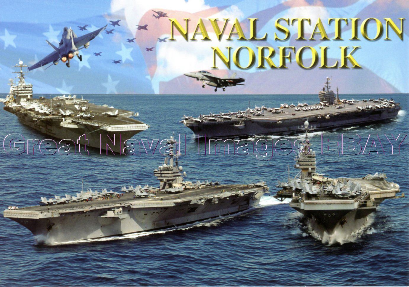 Naval Station Norfolk Unsed Navy Base Post Card Near Mint condition