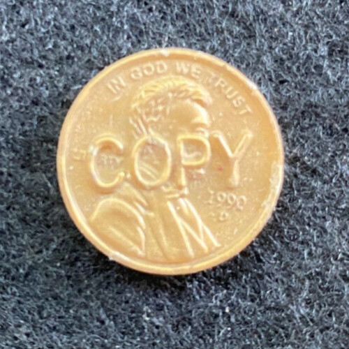 Copy Coin - 1990 Cent, Penny - Plastic Coin Money Barter Rare Gift Collectible